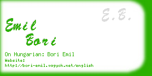 emil bori business card